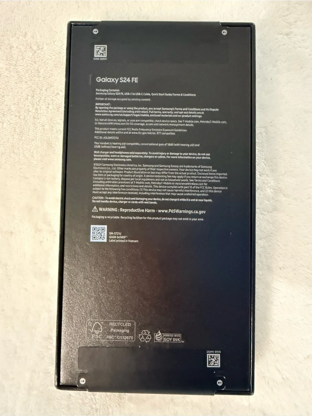 Samsung Galaxy S24 FE Smartphone in Graphite Gray with Triple Rear Cameras